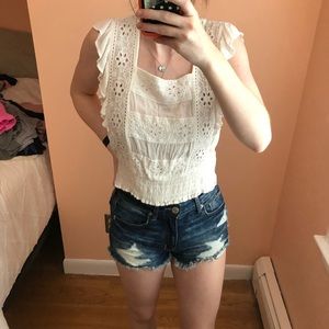 Off-White Eyelet Top